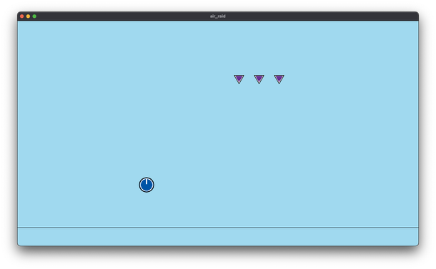 a rough idea of an overhead shooter, with player and enemy ships represented by simple geometric shapes