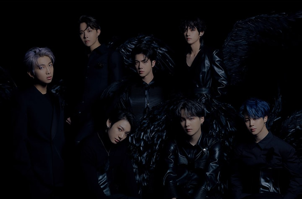 Very dark BTS MOTS7 promo photo