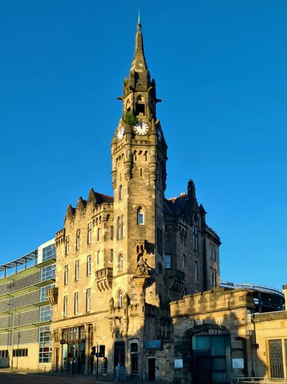 A Victorian former blind asylum with a tall corner tower.