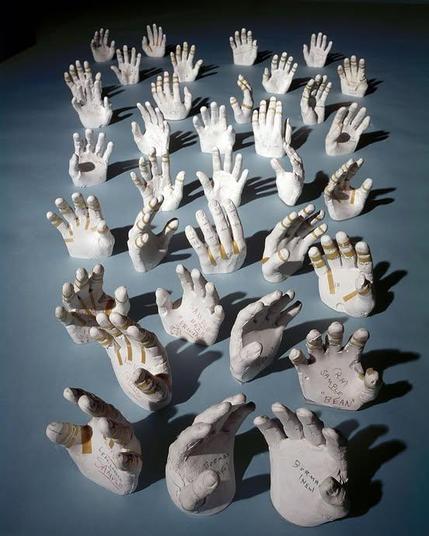 Casts of Apollo astronaut hands for spacesuit glove construction (1968).