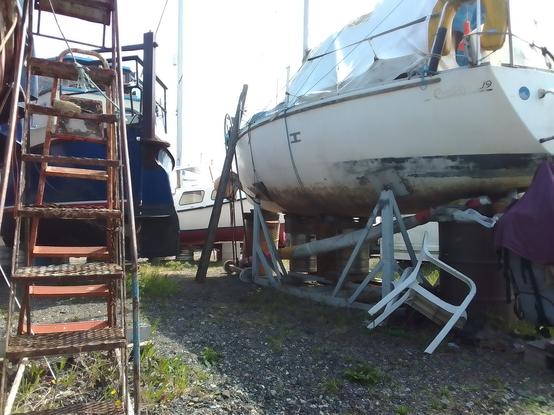 A brunch time boatyard view as the sun breaks through.