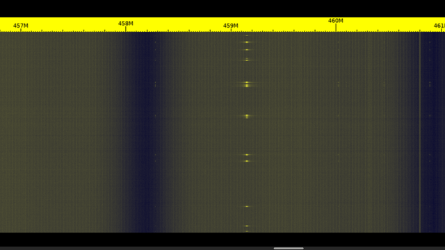 the image shows a heatmap produced from data gained via rtl_power