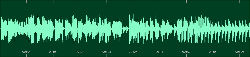 A waveform generator using the audiowaveform library.