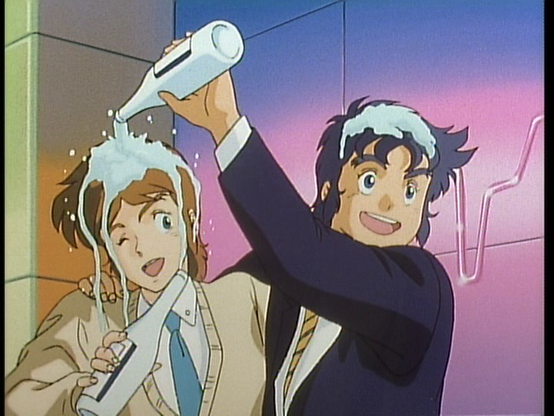 It's Cye and Kento! They look like they're at some sort of party. Kento is poring sake over Cye's head, but it looks like Cye may have already poured some on Kento's head.