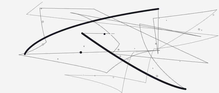 Animated generative art in the style of Jackson Pollock.