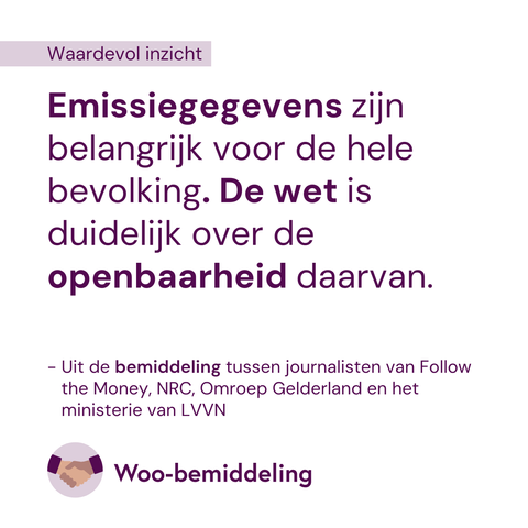 Emissiegegevens zijn belangrijk voor de hele bevolking. De wet is duidelijk over de openbaarheid daarvan.