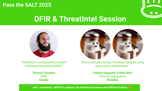 Speakers announcement for our DFIR/TI session