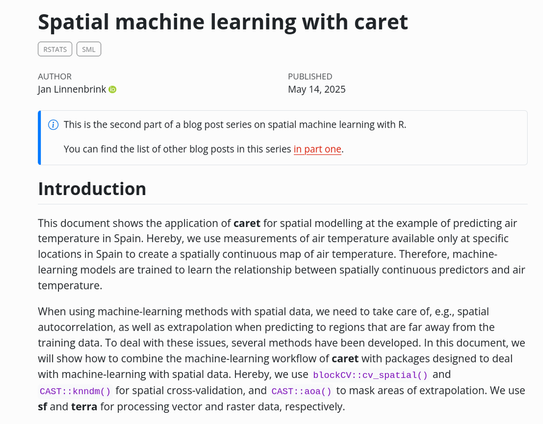 A blog post screenshot