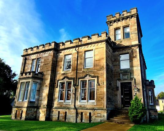 A Tudoresque Victorian villa on the outskirts of Glasgow.