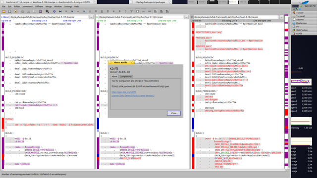KDiff3 1.12.3 running on Haiku R1B5 64bit.