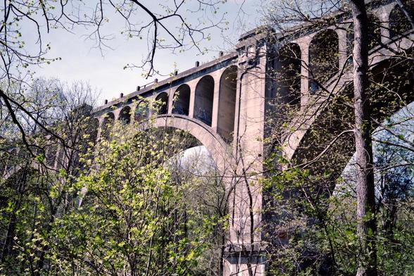 A side view of the viaduct