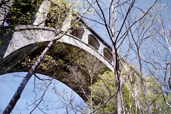 A view of the viaduct from below