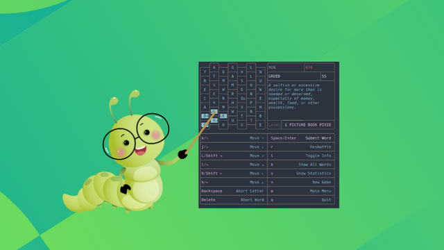 A worm showing a screenshot of sausage terminal game