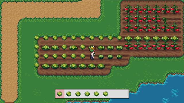 green dragon/goat thing in a field of cabbages, tomatoes to the right SOON TO FALL TO CABBAGE WORLD!