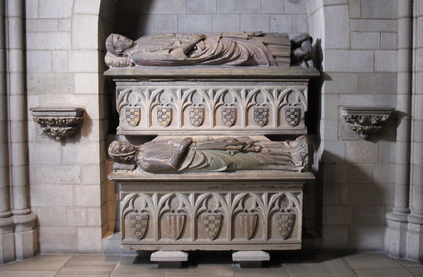 Les tombes originals d'Àlvar i Cecília de Foix, que ara s'exposen a Nova York (Metropolitan Museum of Art)