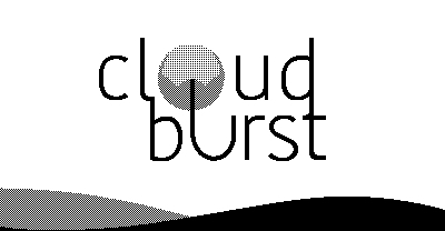Cloudburst logo, displayed in 1-bit black and white.