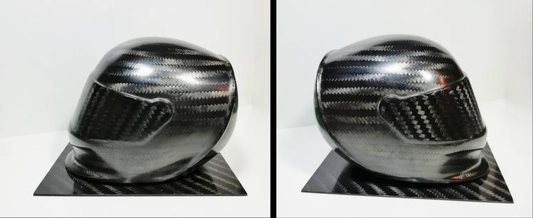 Side views of the carbon fibre 1:6 scale helmet.