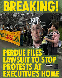 PROTESTS AT PERDUE EXECUTIVE'S HOME