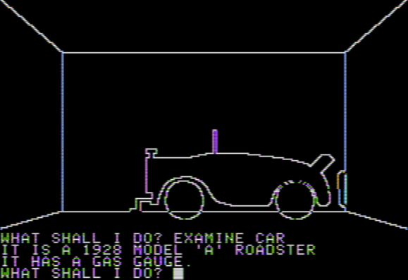 Apple II screen with a 1928 Model 'A' car