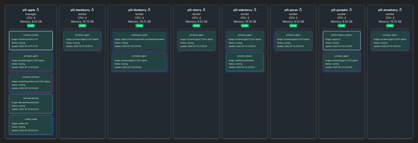 Screenshot of Portainer Swarm visualize