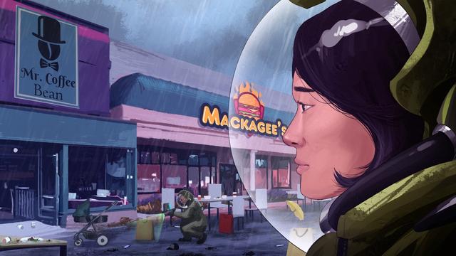 Image by twiffcane99.

Doctor Akari Takuma surveys one of the commercial streets of the colony of Mul Haengseong. It is a normal street with coffee shops and fast food restaurants, but it is completely abandoned.

The detritus of everyday life remains: food is left uneaten, shopping bags lie where they were dropped and a baby's pram lies empty and unattended, something which sends a shiver down the spine of Akari.

One of her medical colleagues scans the area, attempting to pick up any traces of pathogens, but none have been currently found.