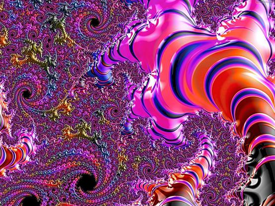 Candy-like embossed shiny spirals in bright colors