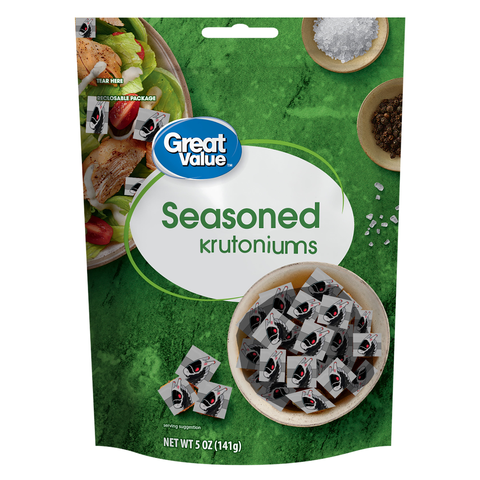 Great Value Seasoned Krutoniums (A pack of seasoned croutons, but all of the croutons have had Krutonium's profile picture edited over them)