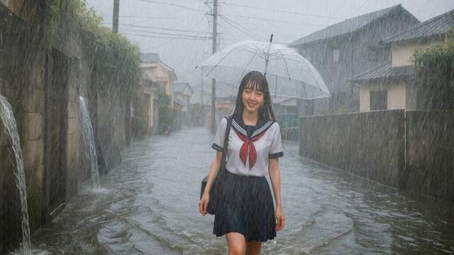 No One There! This Is The Biggest Rain In Kagoshima Japan That I Have Ever Seen.