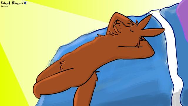 Un canguro descansando acostado en la cama con las piernas al borde de la cama...

Este dibujo esta basado en la version 3d que habia hecho. 

--------------------------------------------

A kangaroo resting lying on the bed with its legs on the edge of the bed...

This drawing is based on the 3d version I had made.