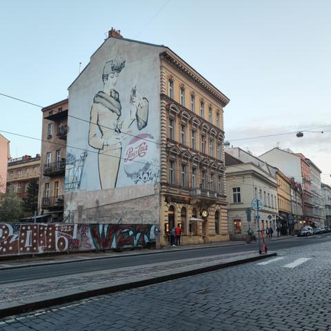 PepsiCola wallscape on house gable end