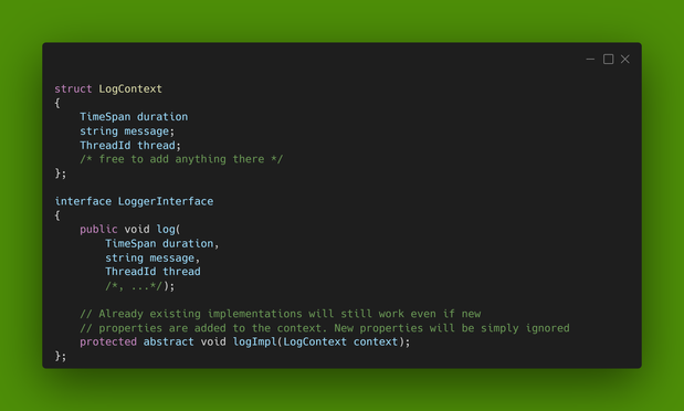 Somewhat better interface since all properties are encapsulated in a context struct.