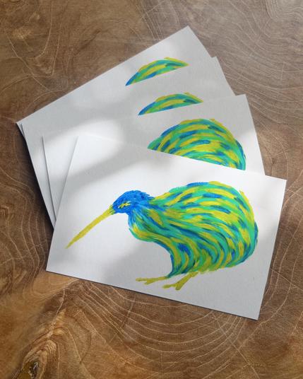 Les tirages des Illustrations bébé kiwi verte et bleu.