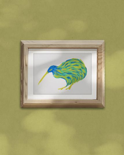 Kiwi illustration encadrée