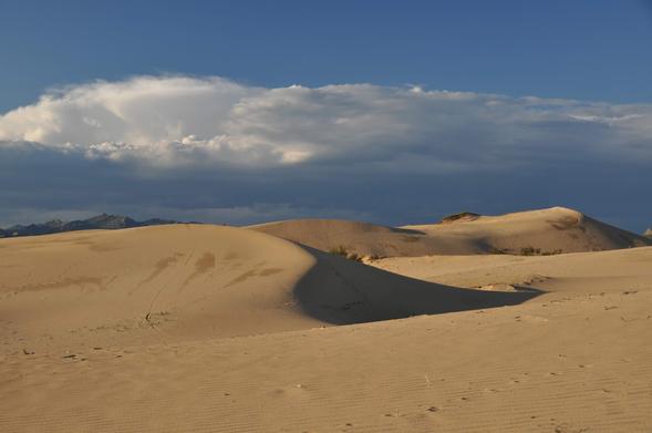 Sanddünen, Schatten, Wolken, Himmel