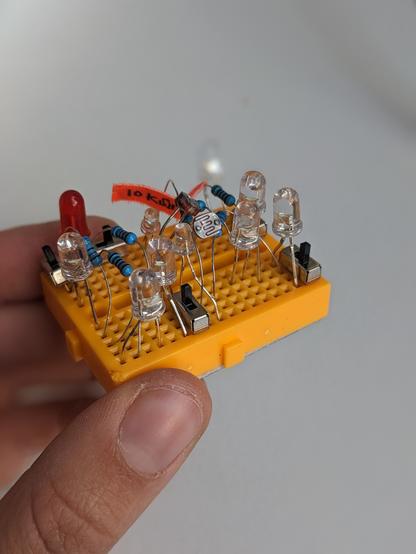 collection of sensors and LEDs on a cute board