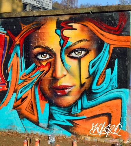 photorealistic graffiti portrait with abstract elements by streetart streetartist artist fabian zolar, painter graffitiartist graffitimural mural muralart