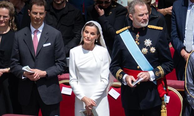 La reina Letizia, junto al rey Felipe VI, en Roma. (Getty Images)