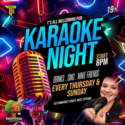 T's Pub - Weekly Events - May 19 to 25th.
Thursday, 8 PM - Treehouse Karaoke with your host Jolene.

Friday, 9 PM - #TGIF Drag Night with your host Adrianna Exposee. Friday, 11 PM - #TGIF House Night with Zabella 

Saturday, 6 PM - Out At Camp Sausage & Patty Fest BBQ fundraiser. Saturday, 9 PM - International Beats.

Sunday, 8 PM - We're back with Treehouse Karaoke Sunday!

#karaoke #party #LGBTQIA #2SLGBTQIA #DragQueens #Drag #TsPub #DragKing #Dj #Music #House #OutAtCamp #Ottawa #Queer #BBQ