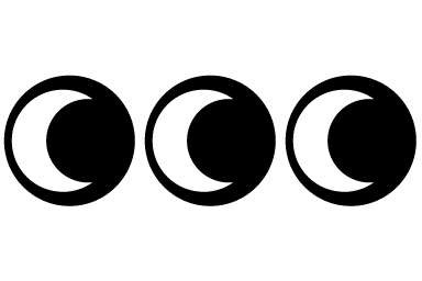 An icon of three moons