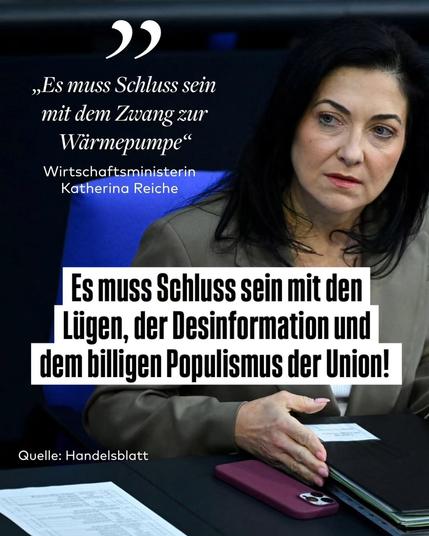 Katharina reiche, es muss Schluss sein mit Lügen der Desinformation und dem billigen Populismus der unter Union