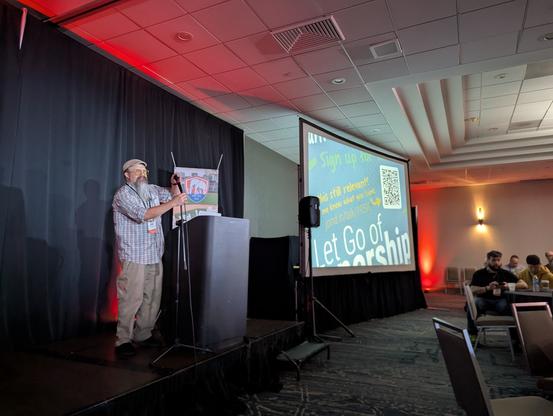 Tim presenting his keynote