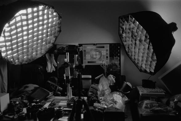 Photo by Caleb “bad flashes” Knueven on May 20, 2025. May be a black-and-white image of lighting, tripod, camera, camcorder and text.