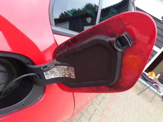 petrol tank filler flap, not even sure how previous owners managed to get it into this state (not as if you are filling it with diesel!)