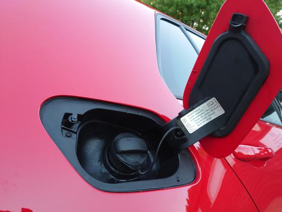petrol tank filler flap after cleaning