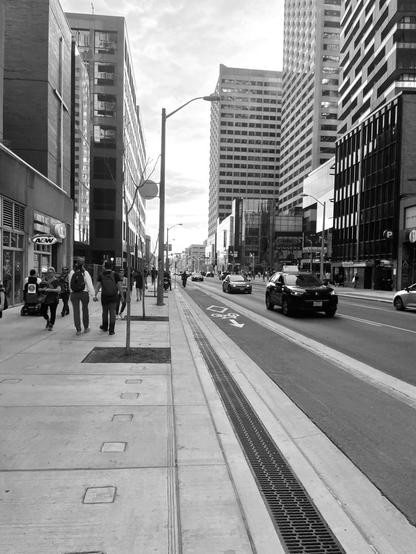 A view down Eglinton Avenue, Toronto, in the early evening.