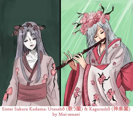 Two sakura spirits