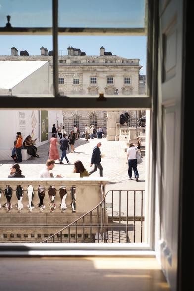 A photo through a window at Somerset House, London