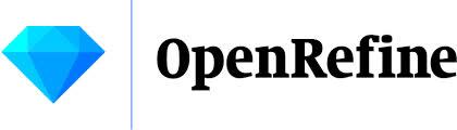 @SODa Das Bild zeigt das Logo von OpenRefine. Es besteht aus einem blauen Diamanten auf der linken Seite und dem Text "OpenRefine" auf der rechten Seite. Der Diamant ist in verschiedenen Blautönen gehalten und hat eine facettenreiche Struktur, die ihm ein dreidimensionales Aussehen verleiht. Der Text "OpenRefine" ist in einer schlichten, schwarzen Schrift geschrieben und steht rechts neben dem Diamanten. Der Hintergrund des Logos ist weiß.