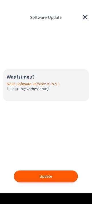 Screenshot von der JBL-App:

Software-Update

Was ist neu?
Neue Software-Version: V1.9.5.1
1. Leistungsverbesserung

Knopf mit der Beschriftung "Update"