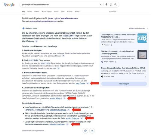 Google AI Overviews with author names and citations